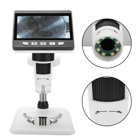 Electronic Digital Microscope Magnifier 1080P 1000X Portable 4.3 HD LCD with LED Lights 